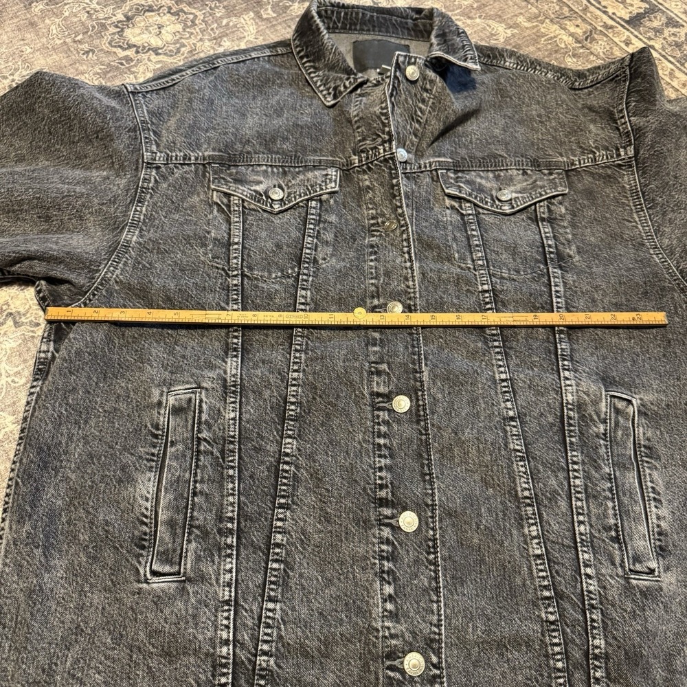 American Eagle Outfitters Jacket Mens 2XLarge Black Denim Trucker Jean Washed - Picture 9 of 11